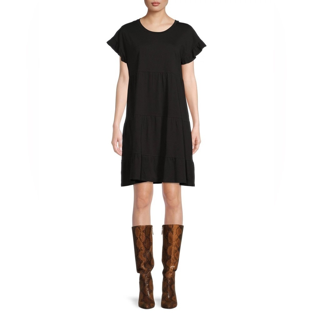 Casual Black tiered dress large